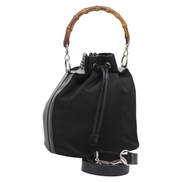 Gucci Bamboo Black Synthetic Handbag (Pre-Owned) - Picture 1 of 16